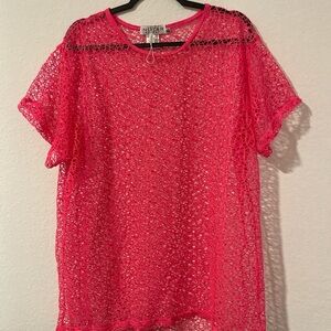 Ingear Vibrant Neon Pink Short Sleeve Top